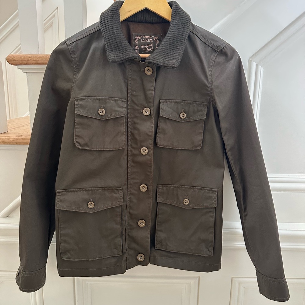 J. Crew Utility Jacket in Olive Green